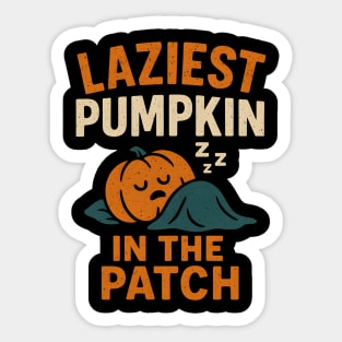 Laziest Pumpkin in the Patch Funny Halloween Quote Graphic Sticker